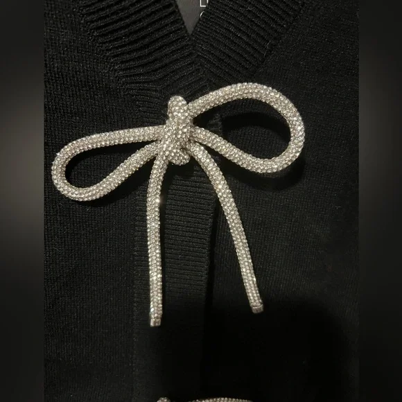 Rachel Zoe Sparkly Bow Cardigan - Picture 8 of 9